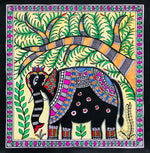 Buy Regal Splendor The Magnificent Elephant under theTree in Madhubani Painting by Ambika Devi