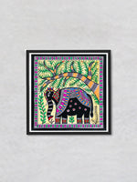 Regal Splendor The Magnificent Elephant under theTree in Madhubani Painting by Ambika Devi