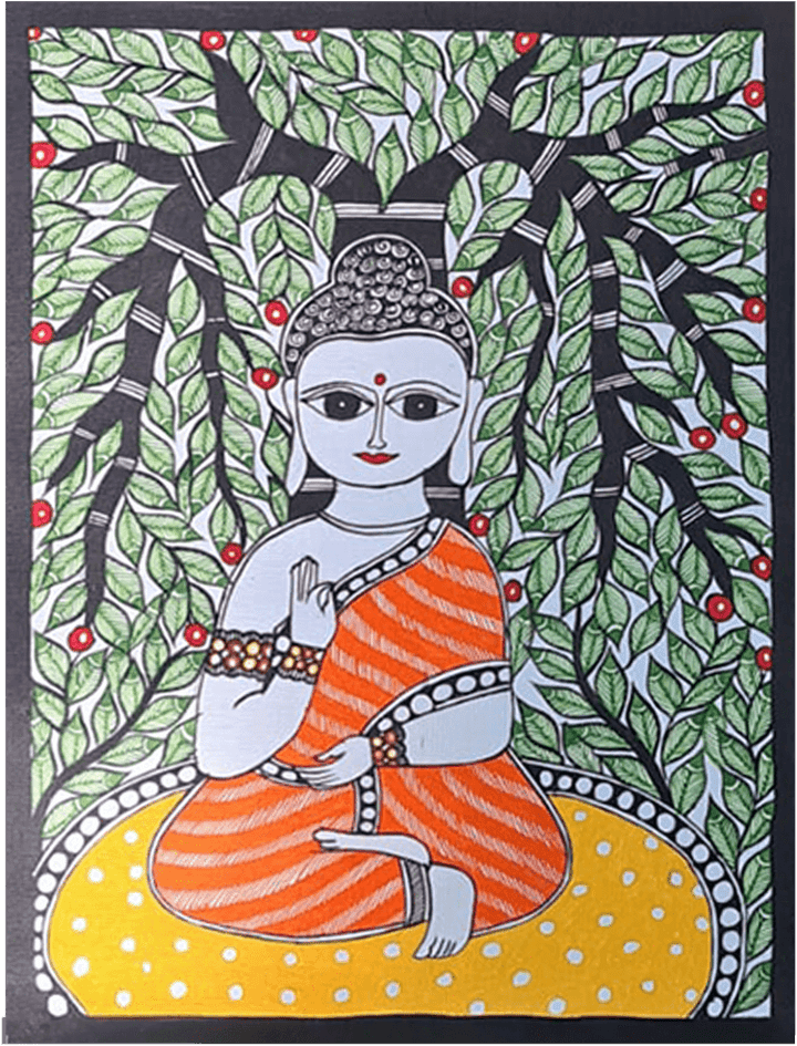 Representation of Lord Buddha: Madhubani by Vibhuti Nath Thumbnail