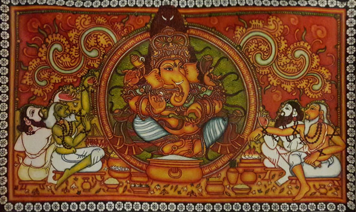 Representation of Lord Ganesha: Kerala Mural by Adarsh Thumbnail