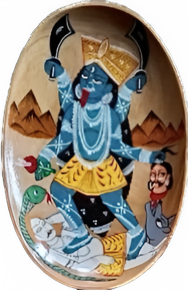 Representation of Maa kali in Bengal pattachitra Plate art by Manoranjan Chitrakar Thumbnail