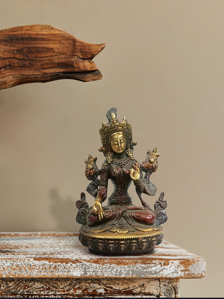 Representation of Tara Devi in Brass Work by Pannalal Soni Thumbnail