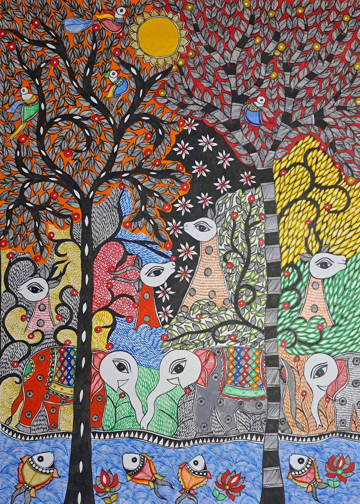 Representation of wildlife: Madhubani by Vibhuti Nath Thumbnail