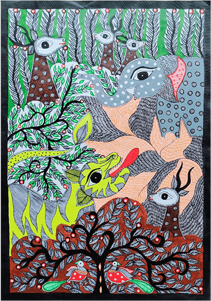 Wildlife in Madhubani by Vibhuti Nath Thumbnail