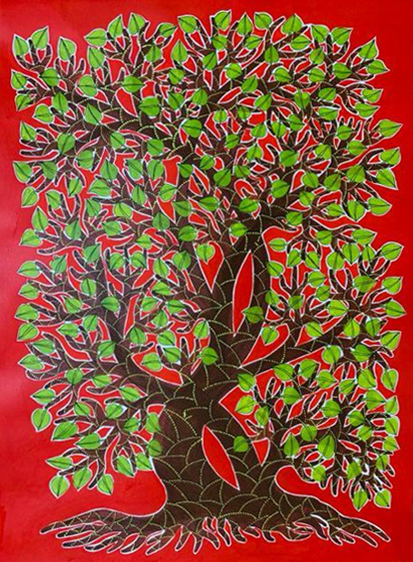 Resplendent Peepal Tree in Gond by Venkat Shyam Thumbnail