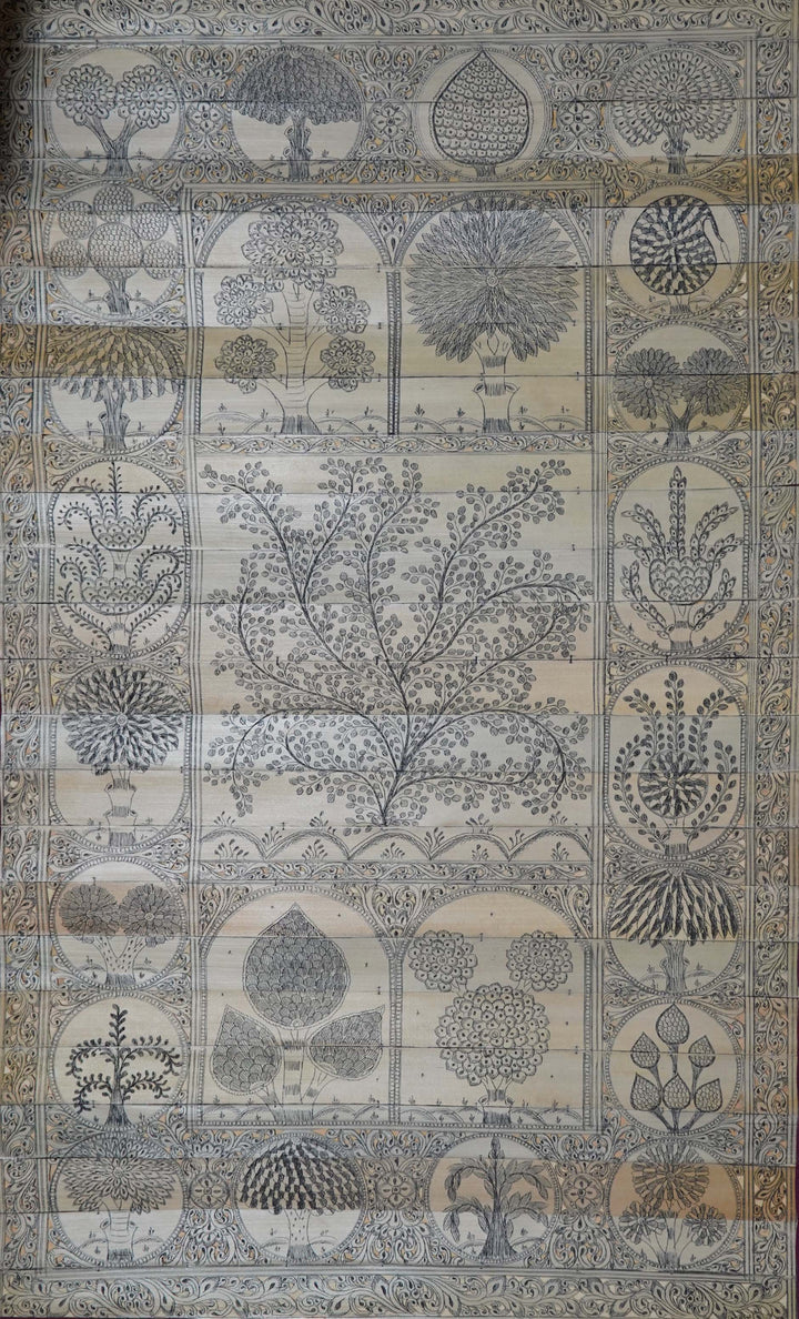 Rhythms of the Arboreum: A Tapestry of Foliage Talapatra Painting by Apindra Swain Thumbnail