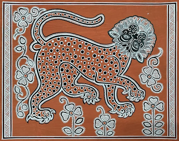 Roar of Majesty: Mandana Tapestry of Wild by Vidya Devi Soni Thumbnail