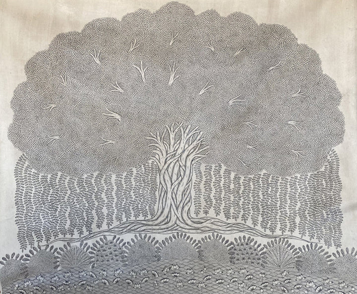 Roots of Serenity: Enigmatic Banyan Tree, Phad Painting by Kalyan Joshi Thumbnail