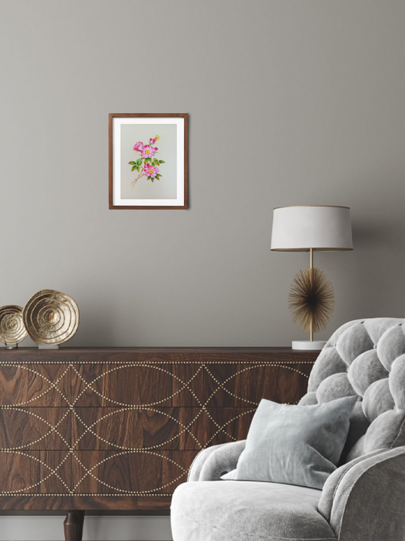 Rosa Canina in Miniature Painting by Mohan Prajapati