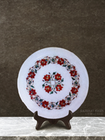 Buy Roses in Coral: Marble Inlay by Sajakat Khan