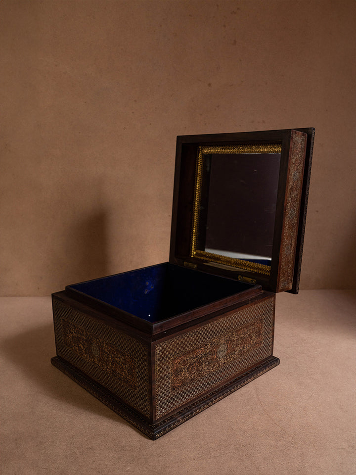 Royal Blooms: Tarkashi Wooden box by Mohan Lal Sharma Thumbnail