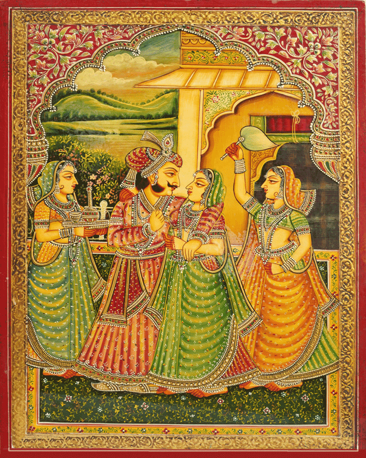 Royal Couple in Usta Miniature by Pankaj Kumar Thumbnail