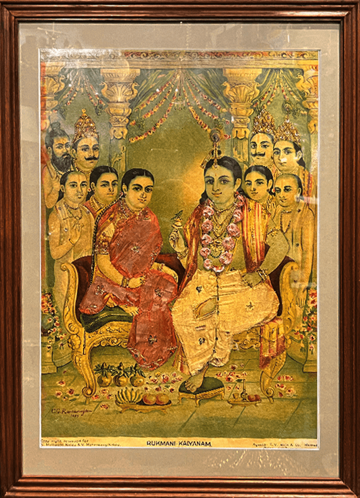Rukmini Kalyanam, Oleograph by Raja Ravi Varma (Embellished) Thumbnail