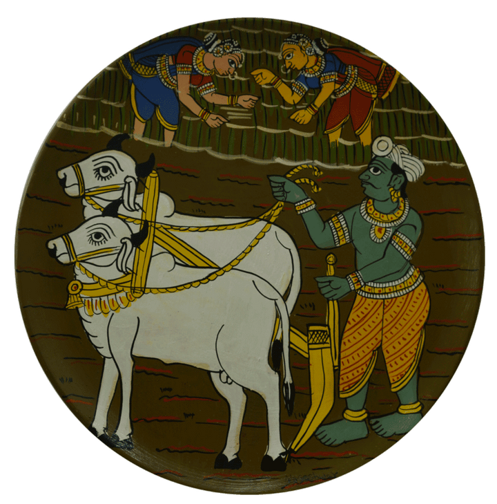 Rural Farmer in Cheriyal Wall Plates by Sai Kiran Thumbnail