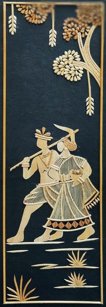 Rural couple in Sikki Grass work by Suraj Kumar Sahu Thumbnail