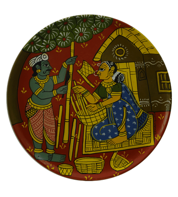 Rural village scene in Cheriyal Wall Plates by Sai Kiran Thumbnail