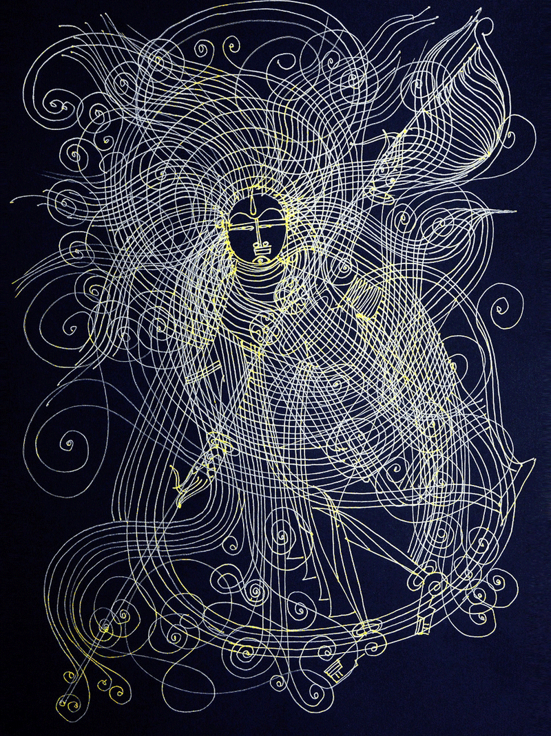 Buy Veena Saraswati in Surpur Art by Krishna Prakash