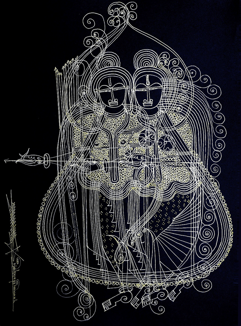 Buy Rama and Sita in Surpur Art by Krishna Prakash