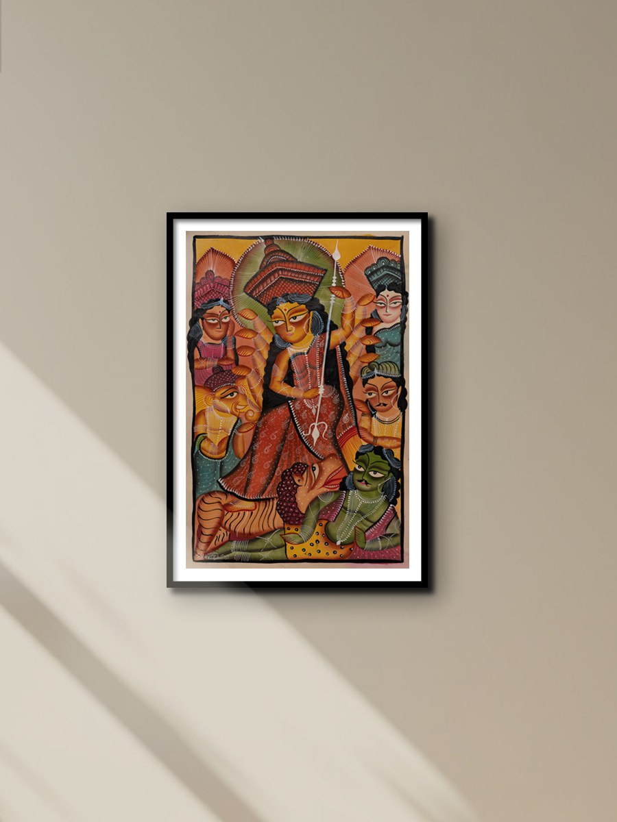 Maa Durga and the Deities in Bengal Pattachitra by Swarna Chitrakar