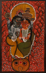 Shop Vishnu and Lakshmi on the Owl Throne: Bengal Pattachitra by Swarna Chitrakar