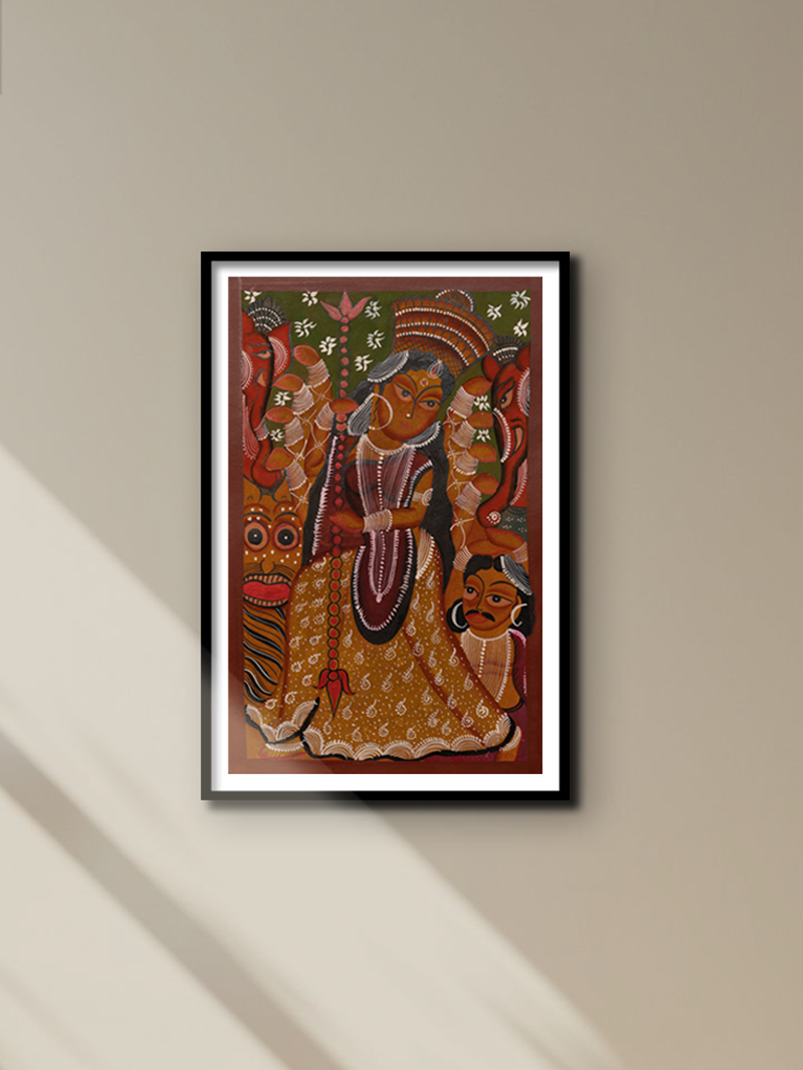 Shop Maa Durga with her Trishul in Bengal Pattachitra