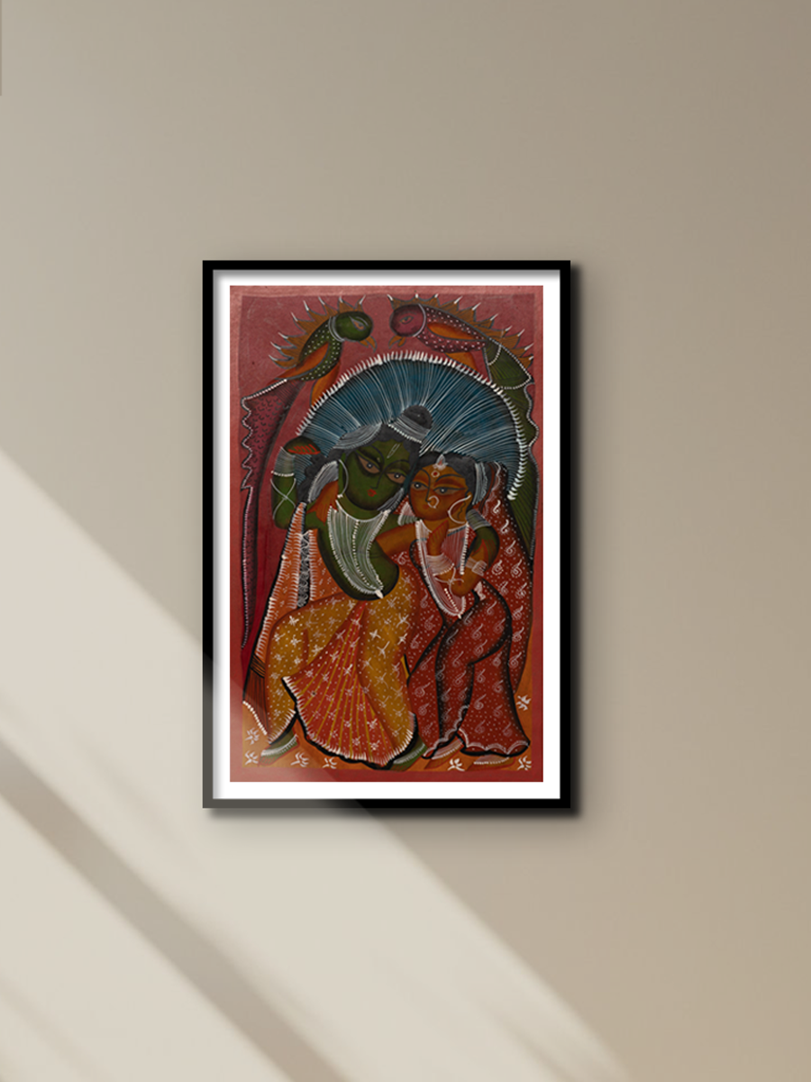 The beloved Couple: Bengal Pattachitra by Swarna Chitrakar for sale