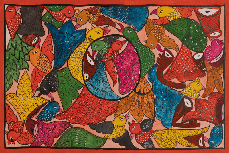 Shop Birds in Bengal Pattachitra by Swarna Chitrakar