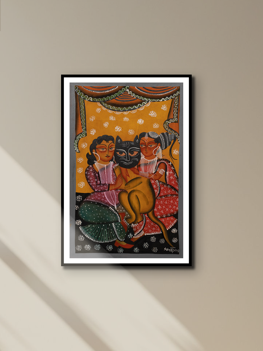 A loving Family in Bengal Pattachitra by Swarna Chitrakar for sale