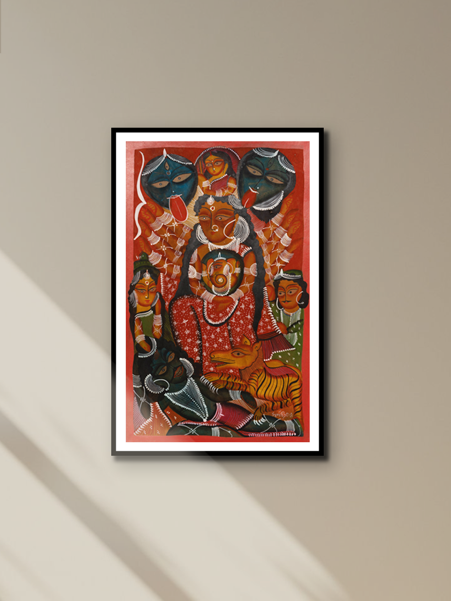 The Avatars of Parvati in Bengal Pattachitra by Swarna Chitrakar for sale