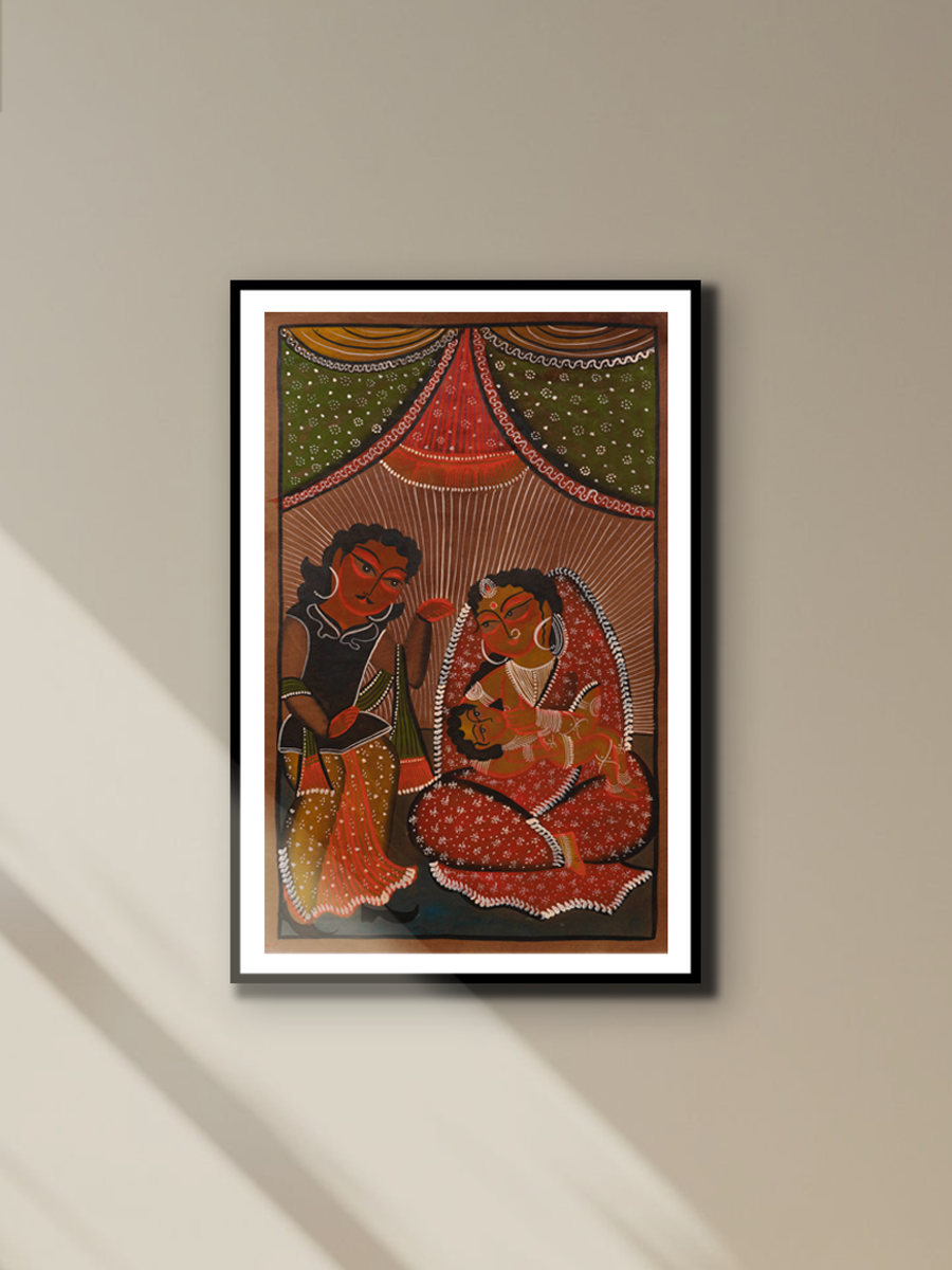 A Family's Embrace: Bengal Pattachitra by Swarna Chitrakar for sale