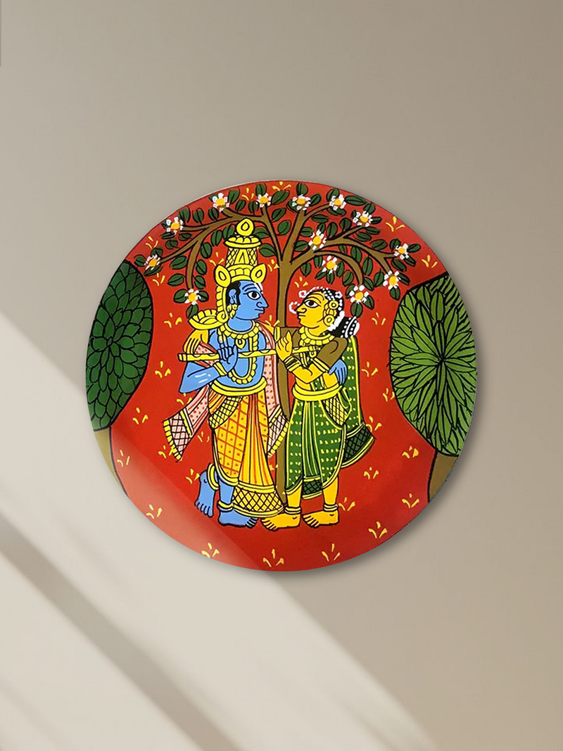 Shop Radha Krishna Cheriyal Wall Plates by Sai Kiran