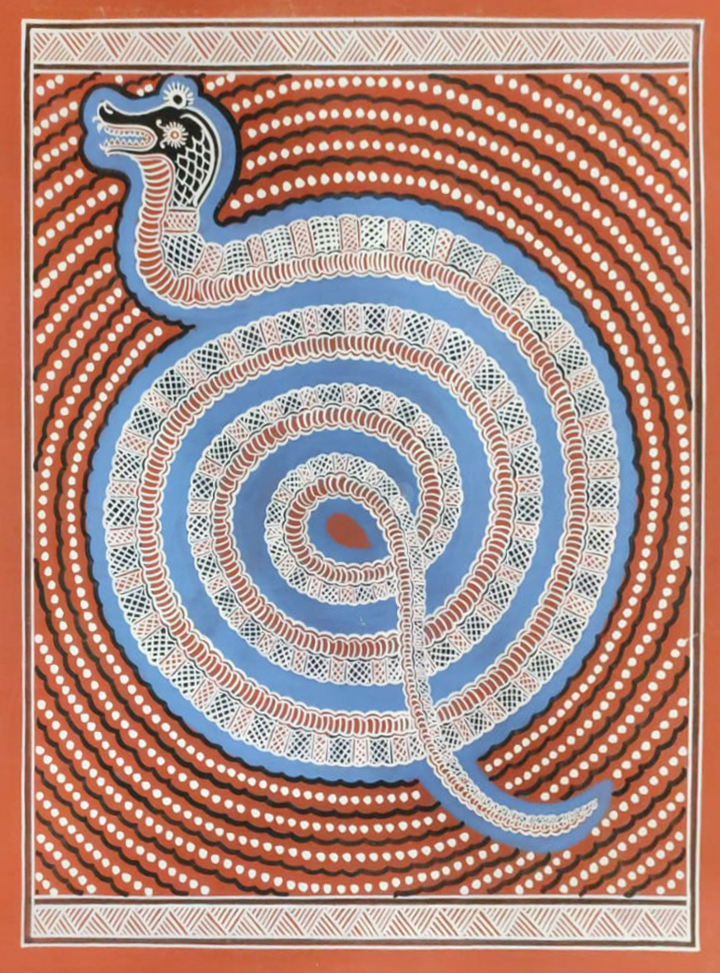A coiled snake in Mandana by Vidya Soni Thumbnail