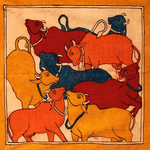 Cows in Kalamkari Painting by Siva Reddy