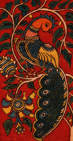 Peacock in Kalamkari Painting by Siva Reddy