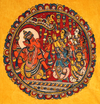 Ganesha with Devotees Kalamkari Painting by Siva Reddy