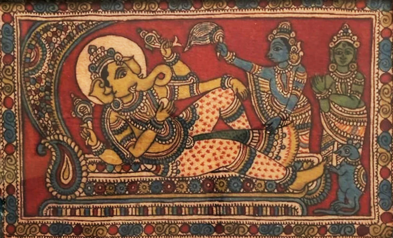Vinayaka Seshapanpu Kalamkari Painting by Siva Reddy