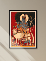 Krishna with Cow Kalamkari Painting by Siva Reddy