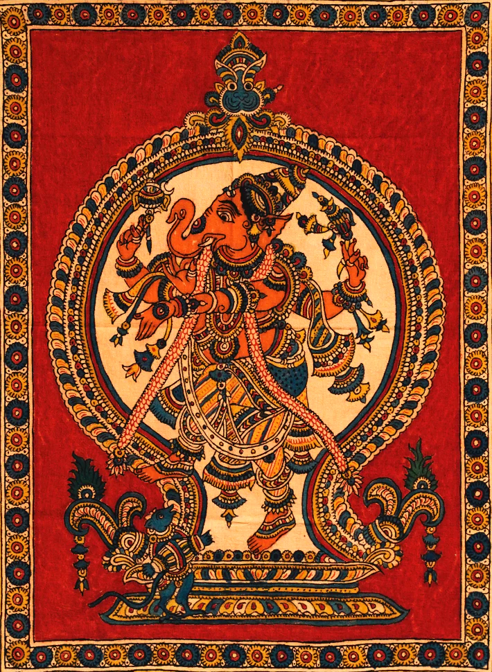 Nritya Ganapati Kalamkari Painting by Siva Reddy