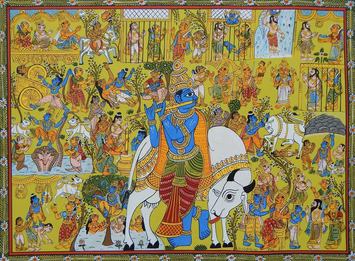 SRIKRISHNA STORY: CHERIYAL SCROLL PAINTING BY SAI KIRAN Thumbnail