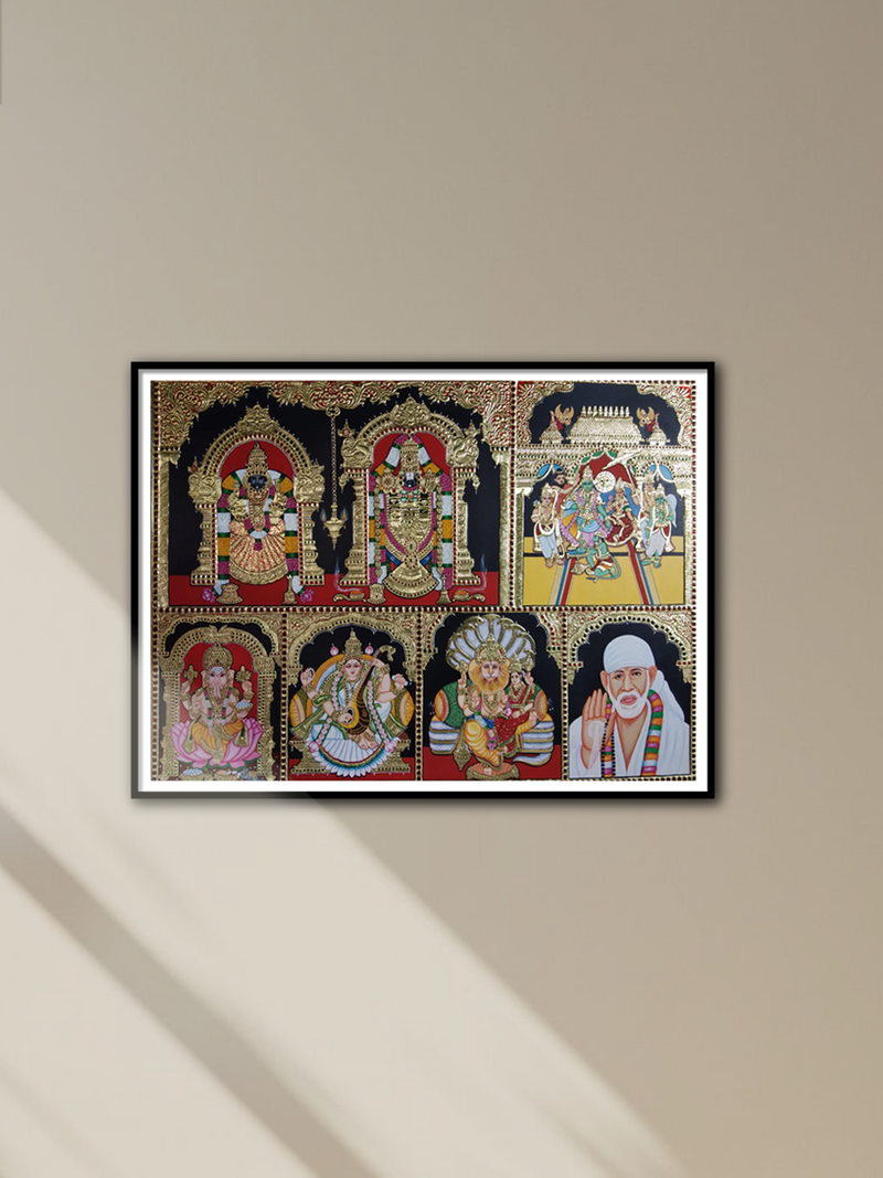 Shop Lord Balaji Padmavathi Amman, Ramdarbar,Ganesha,Sarswati,Narshimha,and Sai baba : Tanjore Painting by Sanjay Tandekar