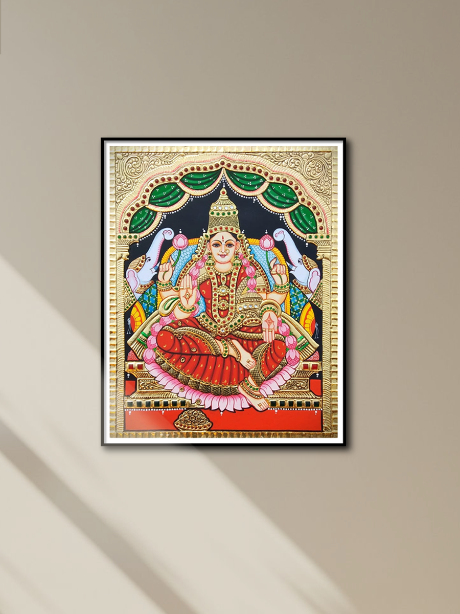 Shop Gajalakshmi: Tanjore Painting by Sanjay Tandekar