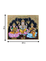 Laxmi, Ganesha And Saraswati Tanjore Painting for sale