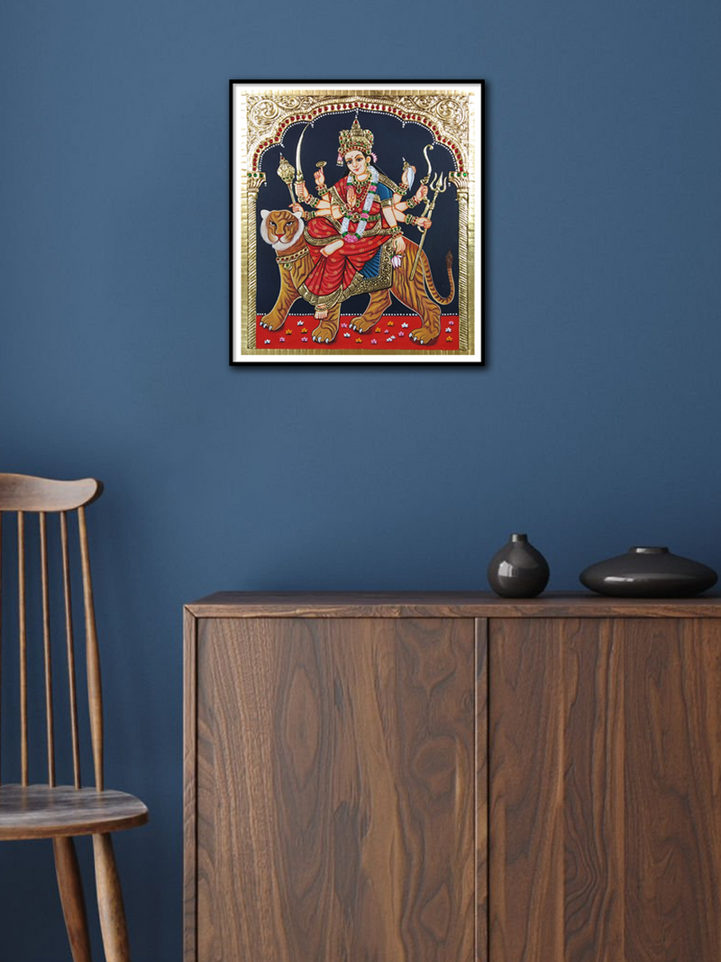 Maa Durga Tanjore Painting by Sanjay Tandekar for sale
