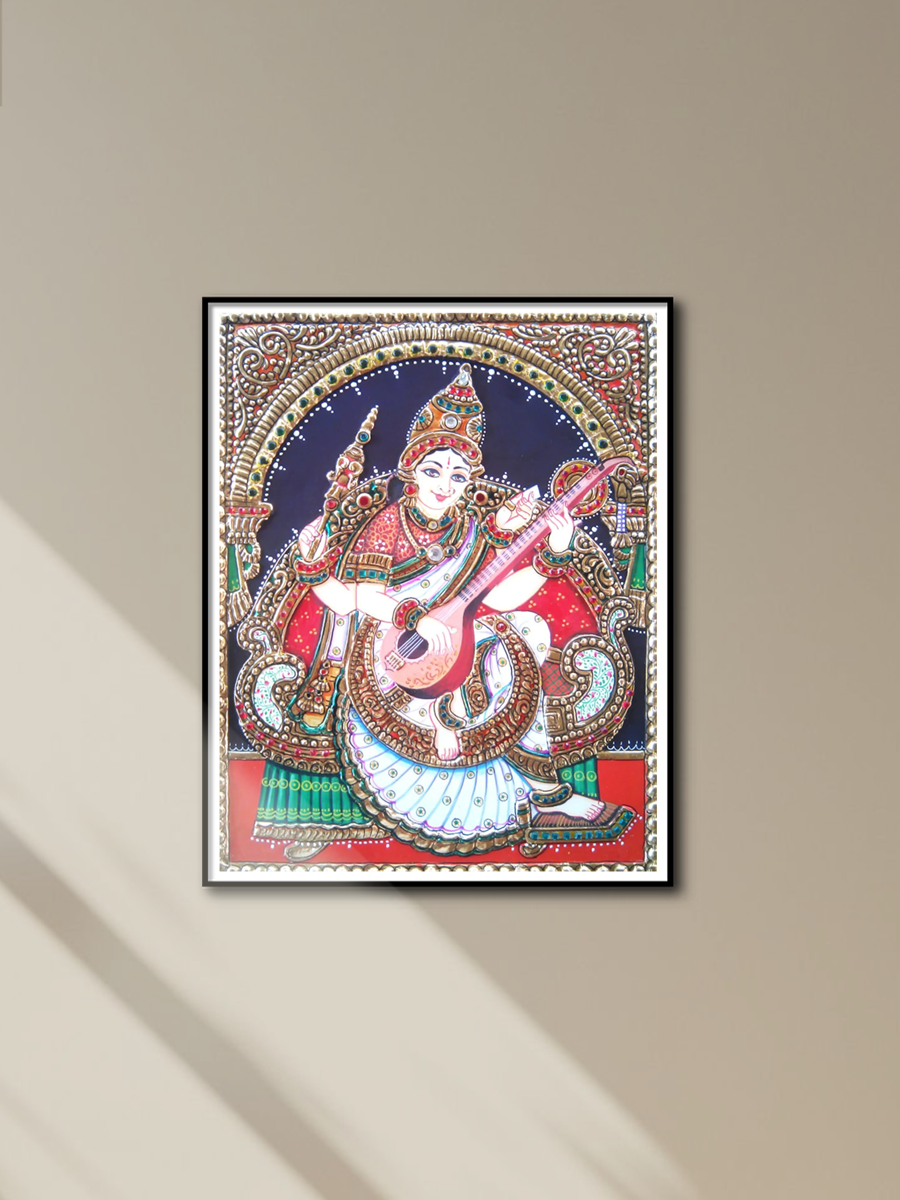 Shop Maa Saraswati Tanjore Painting by Sanjay Tandekar