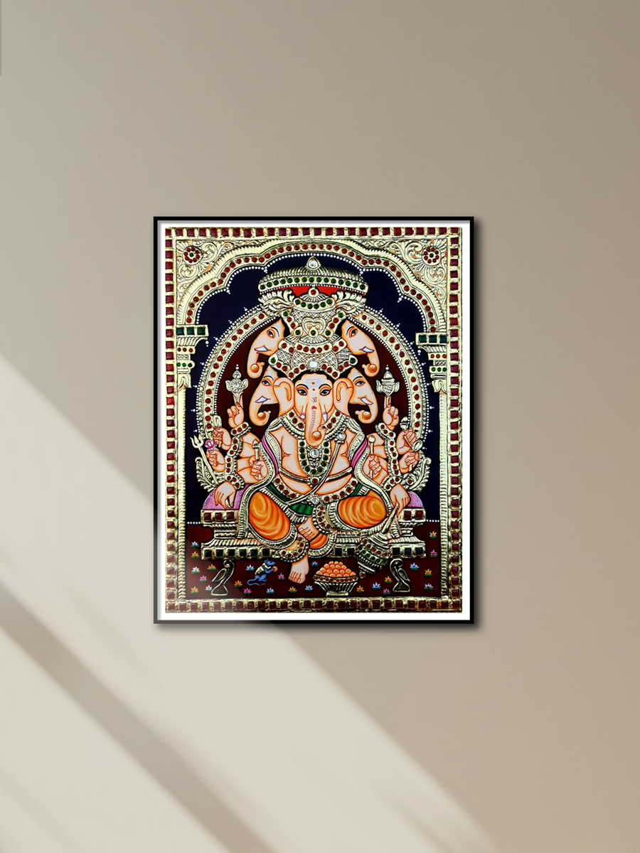 Shop Lord Ganesha: Tanjore Painting by Sanjay Tandekar