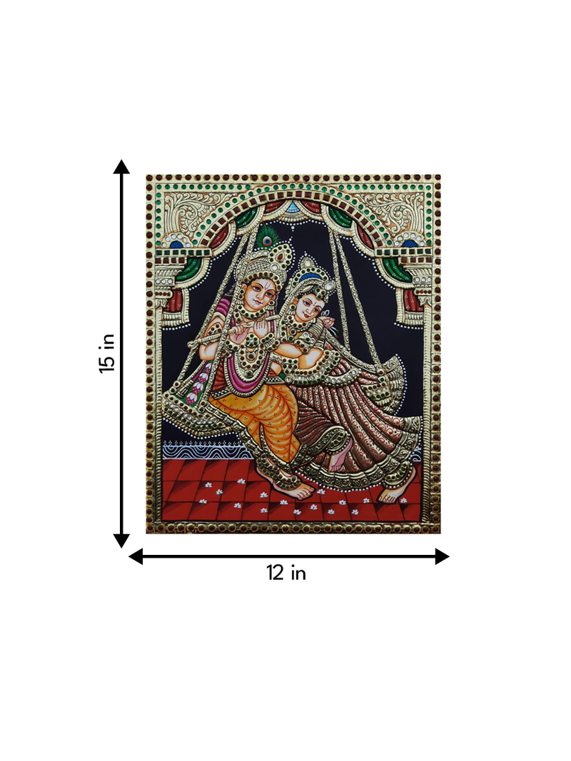 Radha Krishna: Tanjore Painting by Sanjay Tandekar for sale