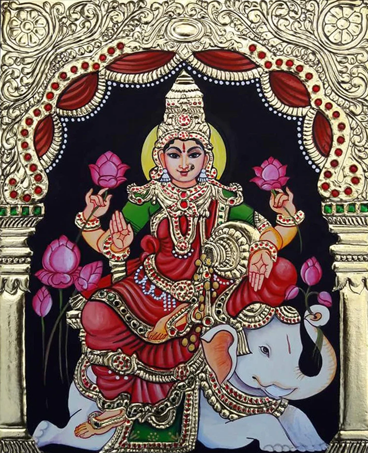 buy Maa Lakshmi Tanjore Painting by Sanjay Tandekar