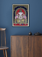 Lord Ganesha: Tanjore Painting by Sanjay Tandekar