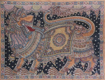 Ferocious Dragon: Kalamkari painting by Sudheer
