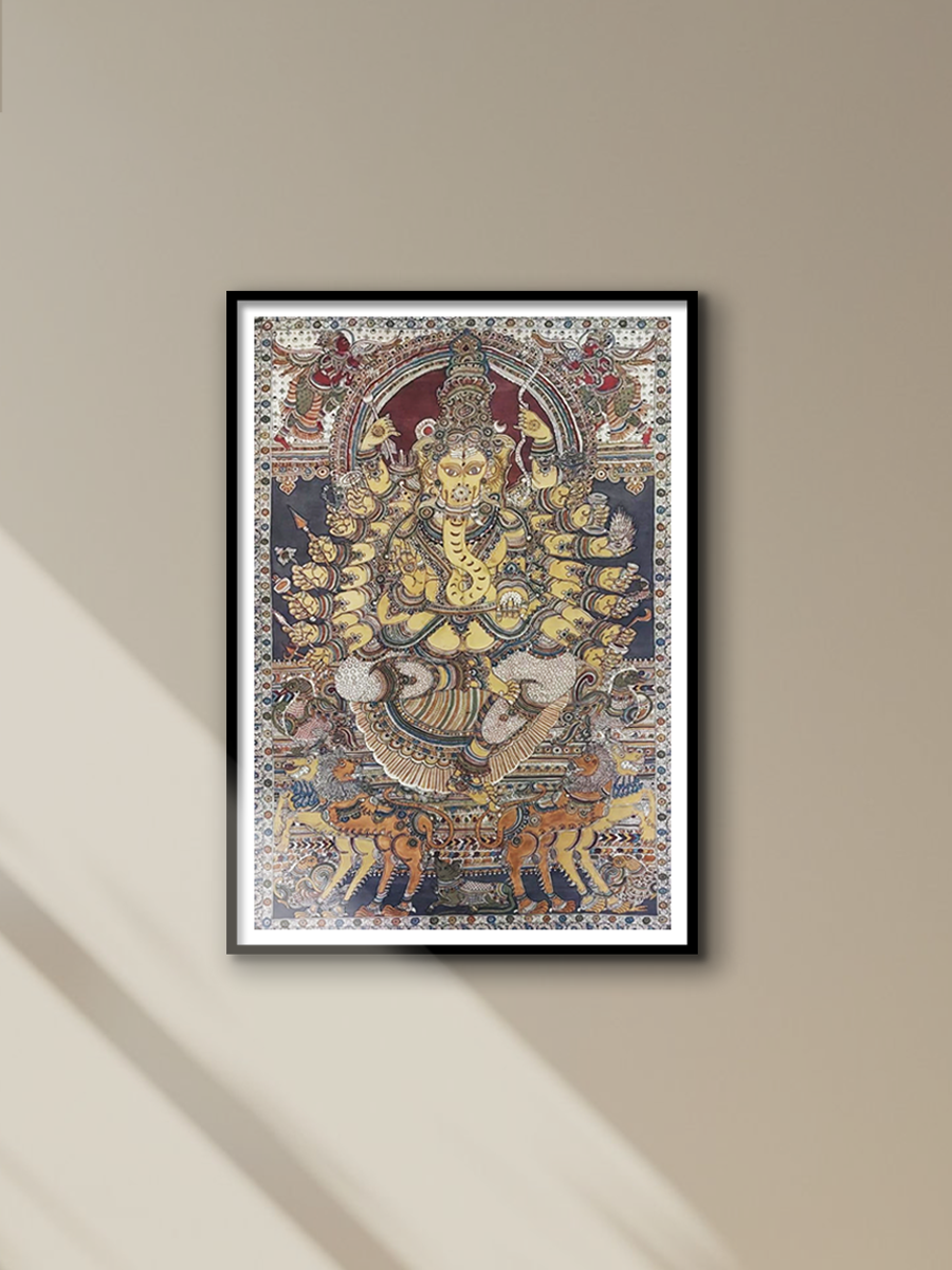 buy Exquisite Tapestry of Lord Ganesh: Kalamkari Painting by Sudheer
